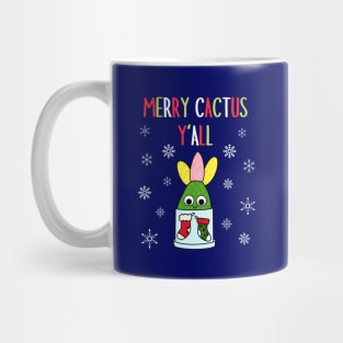 Merry Cactus Y'all - Hybrid Cactus In Christmas Themed Pot Mug